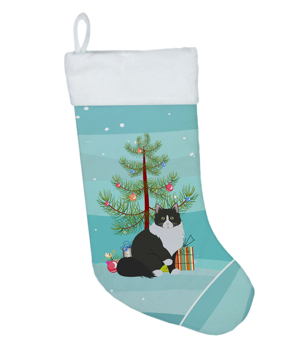 Siberian Forest Cat Christmas Holiday Stocking Double-Sided Print, Polyester Suede,11x18, Made in USA