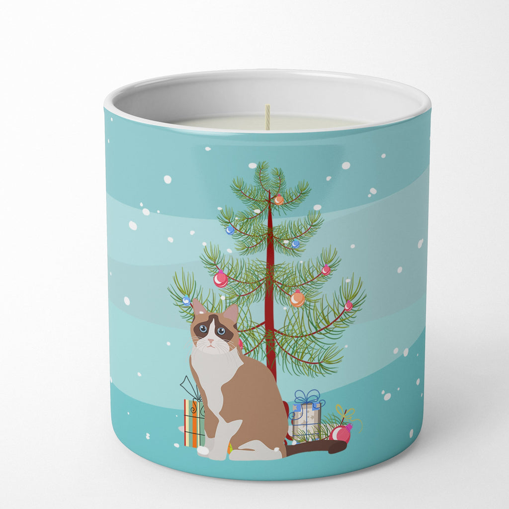 Snowshoe Cat Christmas Decorative Soy Candle Nature Soy Wax Essential Oil Home Decor Ideal for Bedroom Kitchen Bath Office Gift, 10 oz