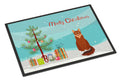 Somali Cat Christmas Doormat Indoor Outdoor 18H X 27W Front Door Mat Rugs for Entryway, Non Slip Washable