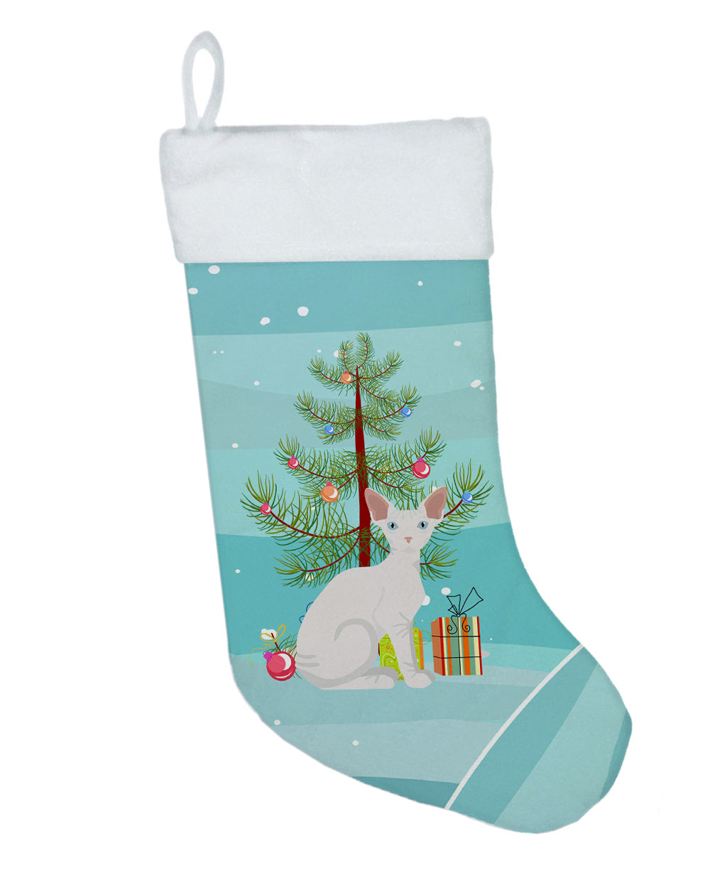 Sphynx Cat Christmas Holiday Stocking Double-Sided Print, Polyester Suede,11x18, Made in USA