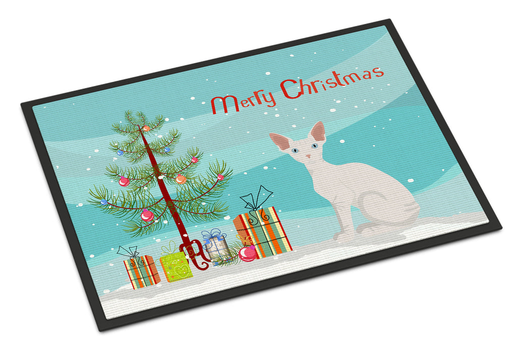 Sphynx Cat Christmas Doormat Indoor Outdoor 18H X 27W Front Door Mat Rugs for Entryway, Non Slip Washable