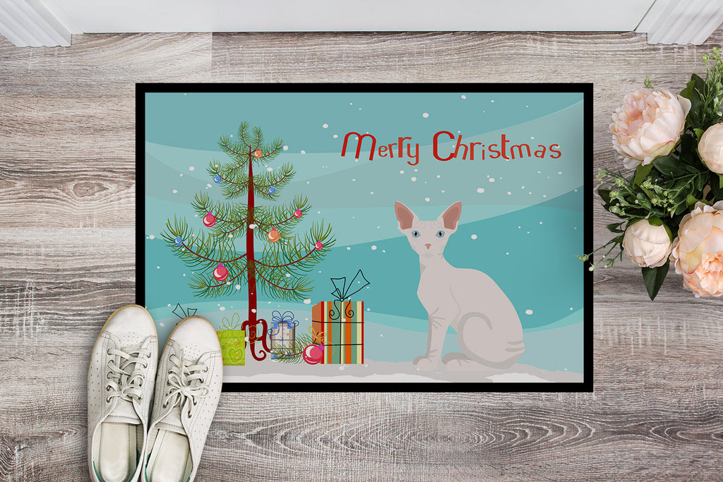 Sphynx Cat Christmas Doormat Indoor Outdoor 18H X 27W Front Door Mat Rugs for Entryway, Non Slip Washable