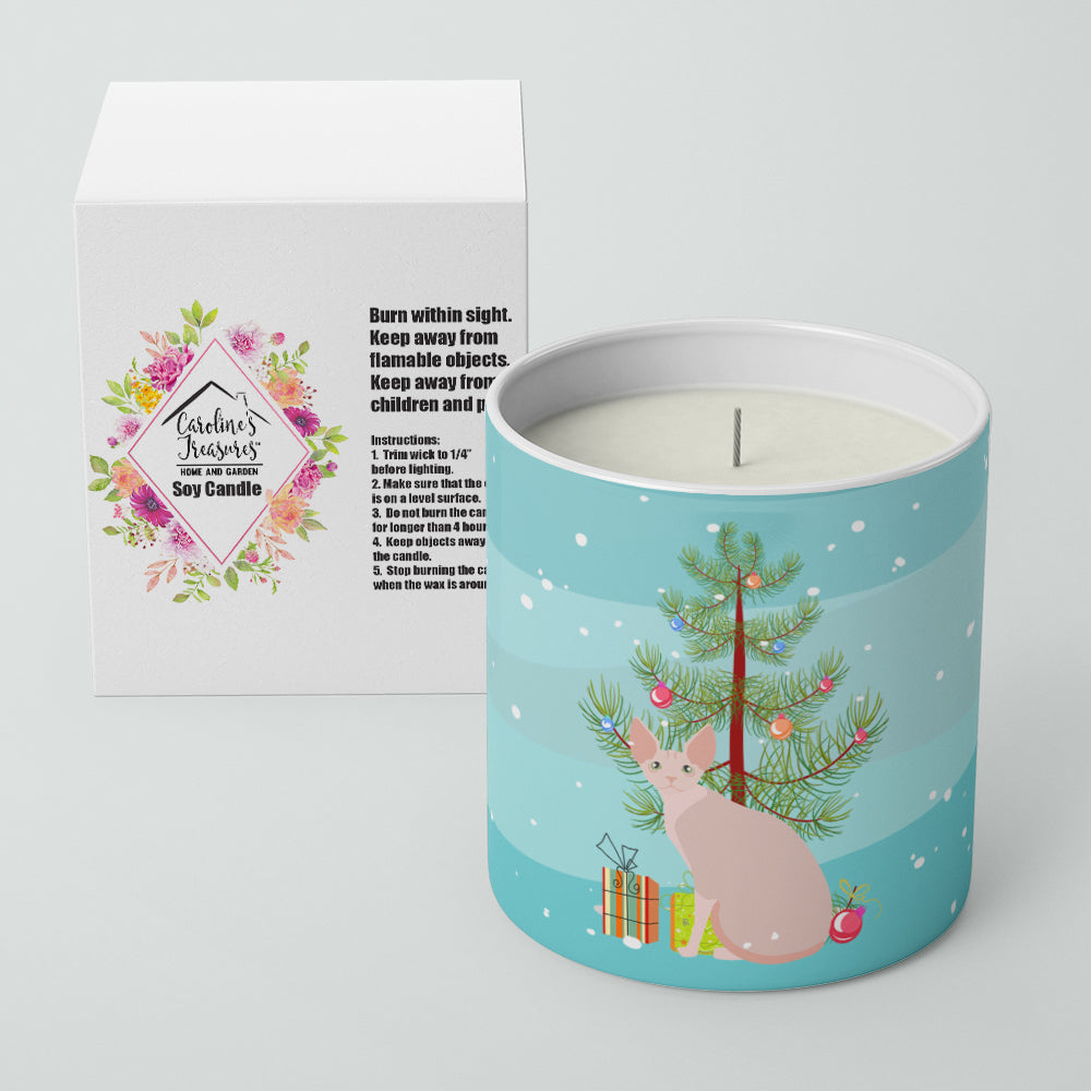 Sphynx Cat Christmas Decorative Soy Candle Nature Soy Wax Essential Oil Home Decor Ideal for Bedroom Kitchen Bath Office Gift, 10 oz