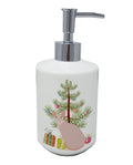 Sphynx Cat Christmas Ceramic Soap Dispenser , Empty Refillable Hand Soap Pump Bottle for Bathroom Kitchen