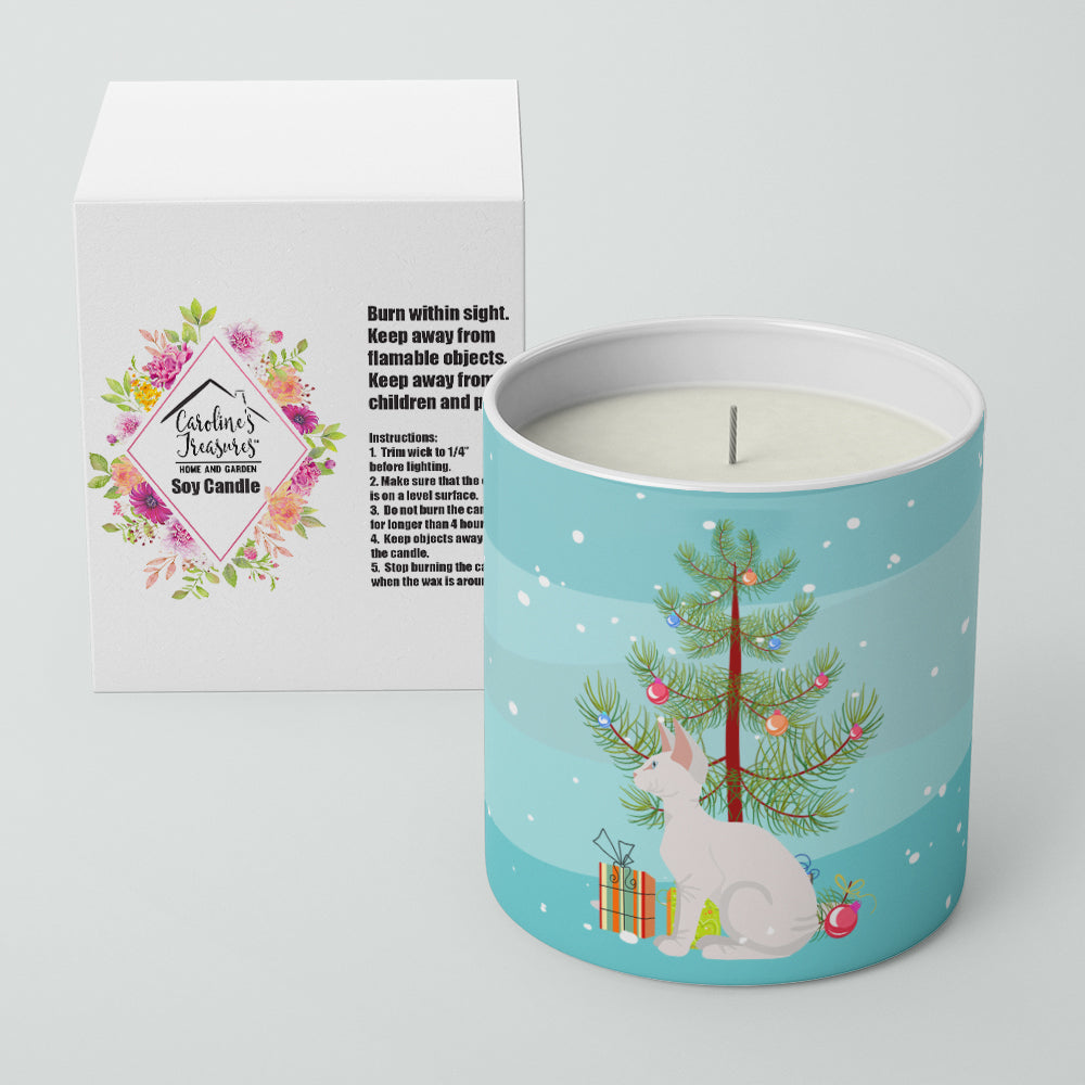Sphynx Cat Christmas Decorative Soy Candle Nature Soy Wax Essential Oil Home Decor Ideal for Bedroom Kitchen Bath Office Gift, 10 oz