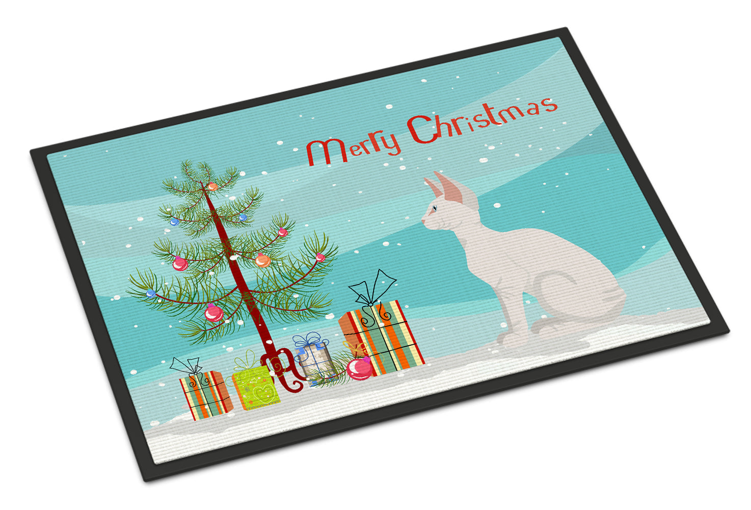 Sphynx Cat Christmas Doormat Indoor Outdoor 24H X 36W Front Door Mat Rugs for Entryway, Non Slip Washable Low Pile,