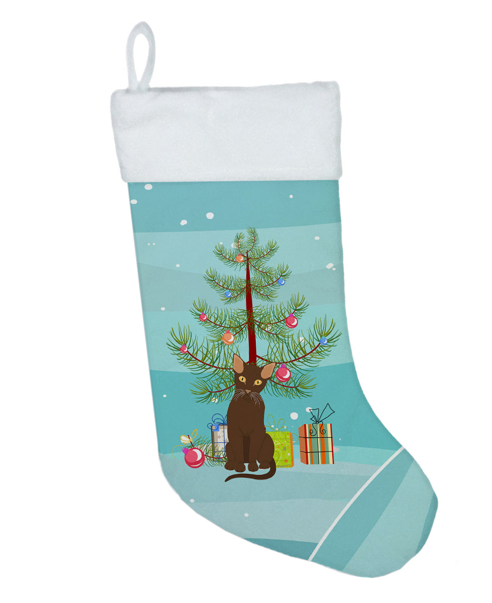 Suphalak Cat Christmas Holiday Stocking Double-Sided Print, Polyester Suede,11x18, Made in USA