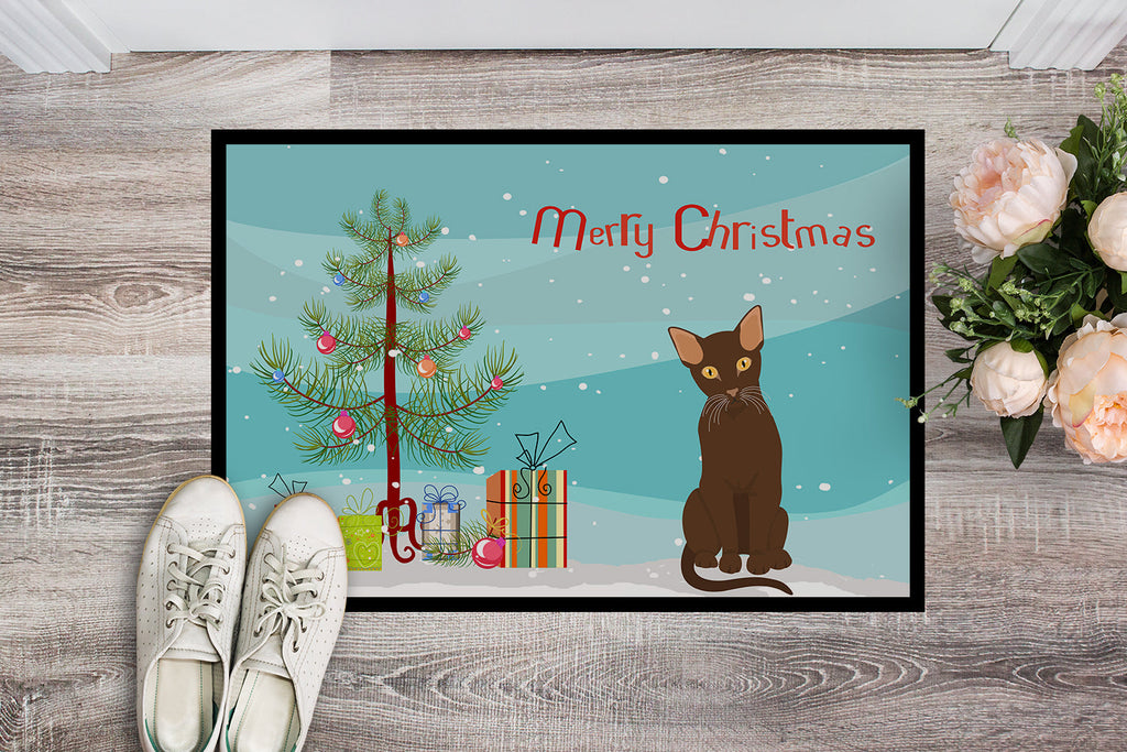 Suphalak Cat Christmas Doormat Indoor Outdoor 18H X 27W Front Door Mat Rugs for Entryway, Non Slip Washable
