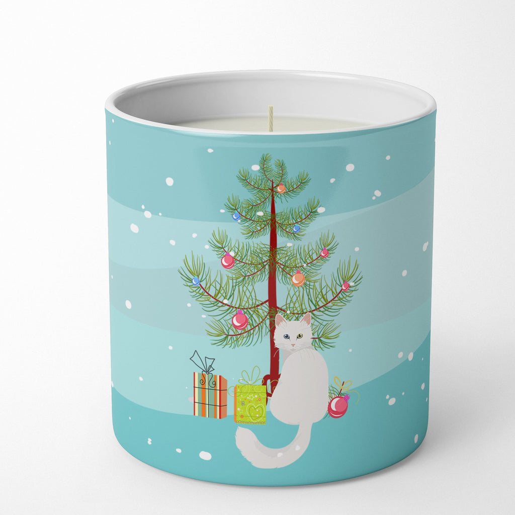 Turkish Angora Cat Christmas Decorative Soy Candle Nature Soy Wax Essential Oil Home Decor Ideal for Bedroom Kitchen Bath Office Gift, 10 oz