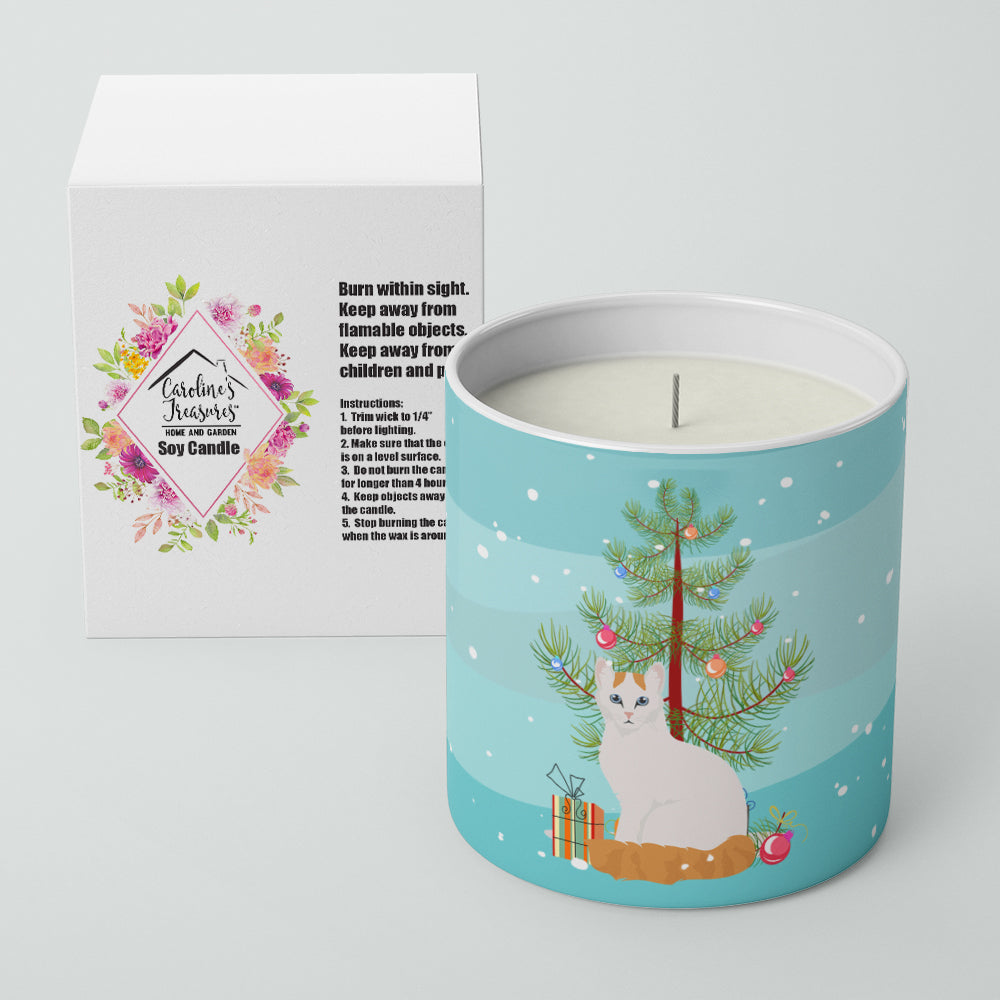 Turkish Van Cat Christmas Decorative Soy Candle Nature Soy Wax Essential Oil Home Decor Ideal for Bedroom Kitchen Bath Office Gift, 10 oz