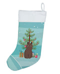 York Chocolate Cat Christmas Holiday Stocking Double-Sided Print, Polyester Suede,11x18, Made in USA