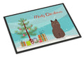 York Chocolate Cat Christmas Doormat Indoor Outdoor 18H X 27W Front Door Mat Rugs for Entryway, Non Slip Washable