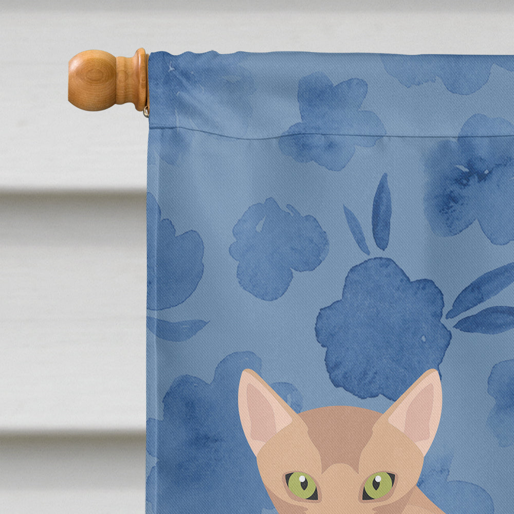 Fawn Abyssinian Cat Welcome House Flag 28x40 Porch Sleeve Pole Decorative Outside Yard Banner Artwork Wall Hanging, Polyester