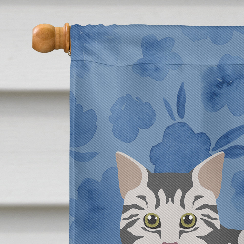 American Bobtail #1 Cat Welcome House Flag 28x40 Porch Sleeve Pole Decorative Outside Yard Banner Artwork Wall Hanging, Polyester