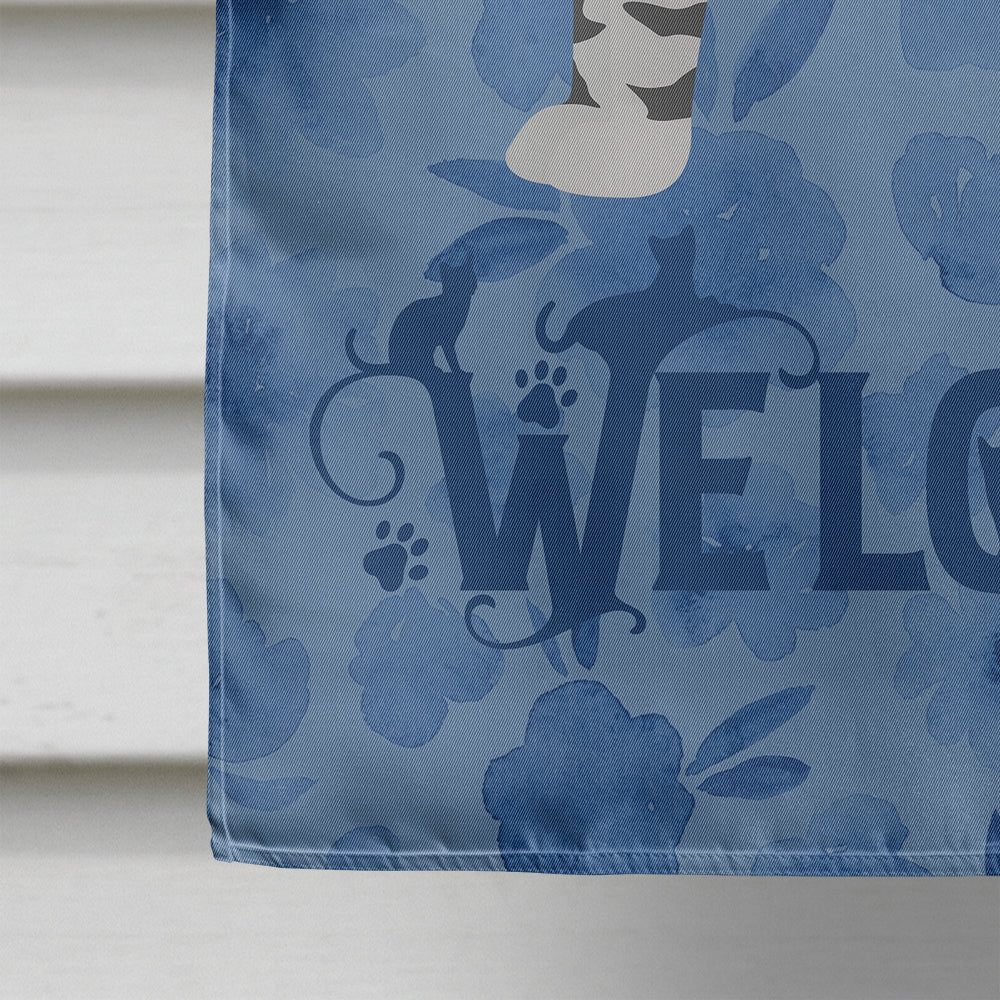 American Bobtail #1 Cat Welcome House Flag 28x40 Porch Sleeve Pole Decorative Outside Yard Banner Artwork Wall Hanging, Polyester