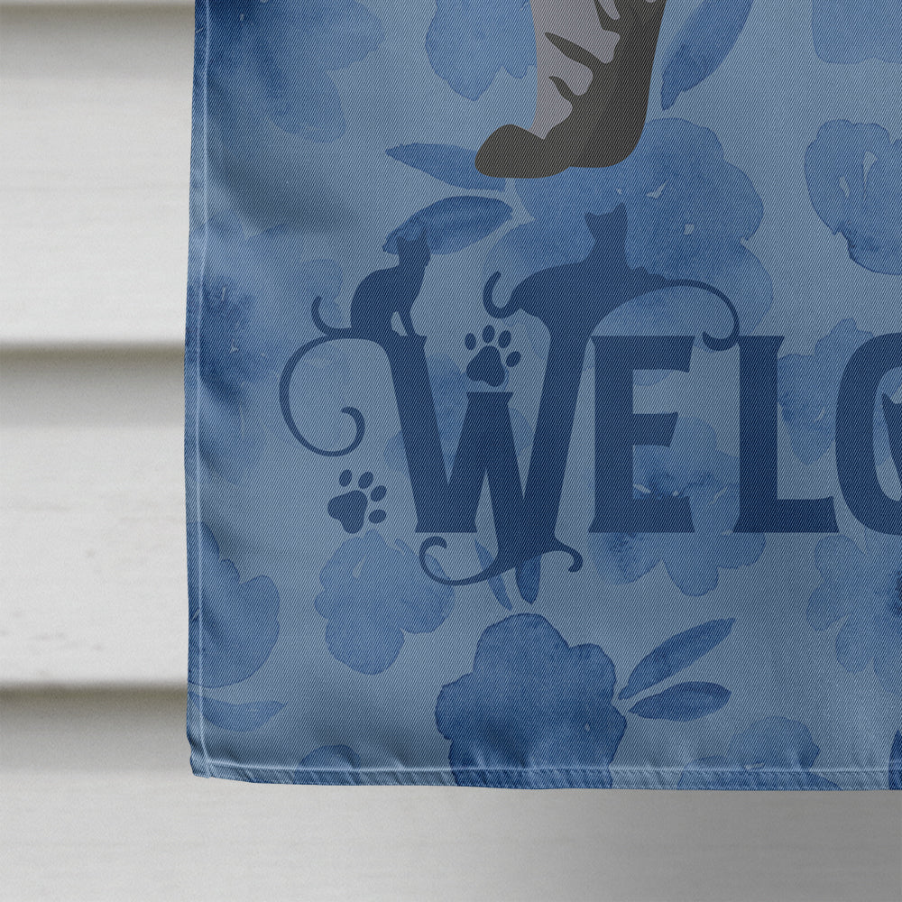 American Curl #1 Cat Welcome House Flag 28x40 Porch Sleeve Pole Decorative Outside Yard Banner Artwork Wall Hanging, Polyester