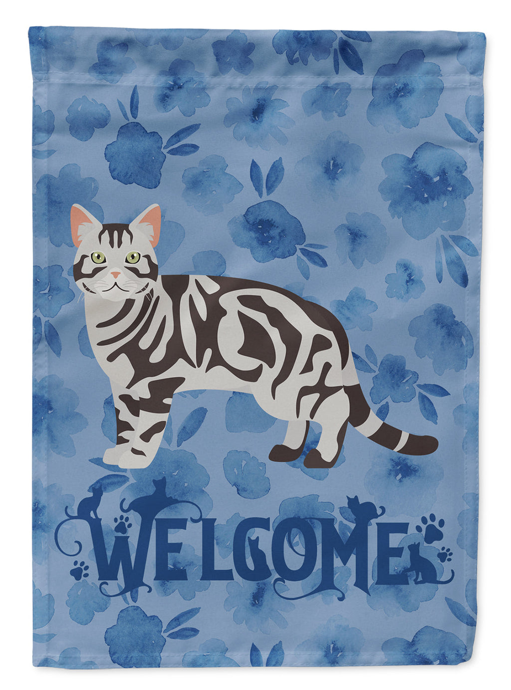 American Shorthair #1 Cat Welcome House Flag 28x40 Porch Sleeve Pole Decorative Outside Yard Banner Artwork Wall Hanging, Polyester