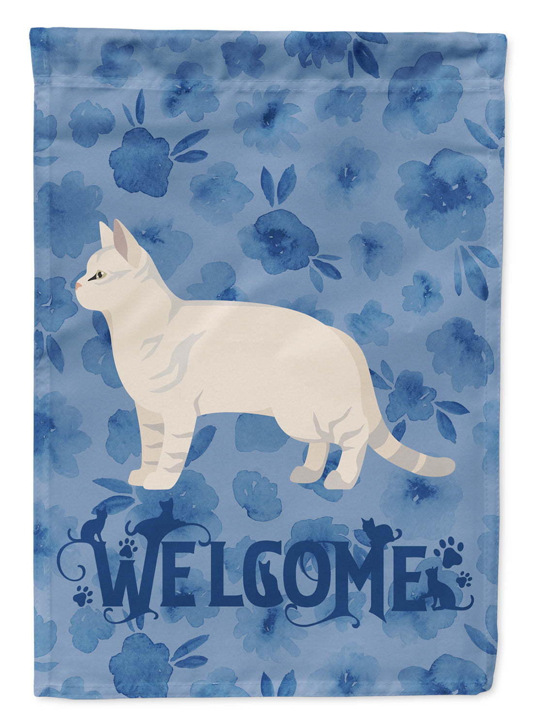 American Shorthair #2 Cat Welcome House Flag 28x40 Porch Sleeve Pole Decorative Outside Yard Banner Artwork Wall Hanging, Polyester