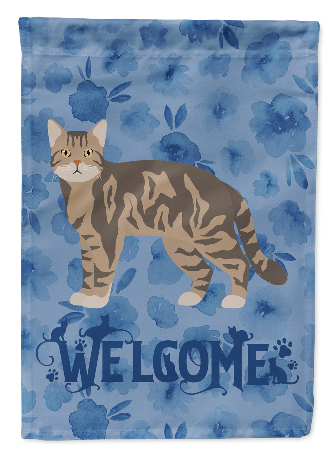 American Wirehair #1 Cat Welcome House Flag 28x40 Porch Sleeve Pole Decorative Outside Yard Banner Artwork Wall Hanging, Polyester