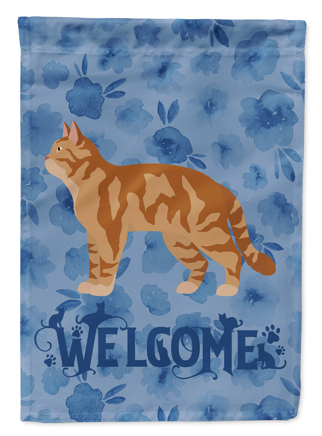 American Wirehair #2 Cat Welcome House Flag 28x40 Porch Sleeve Pole Decorative Outside Yard Banner Artwork Wall Hanging, Polyester