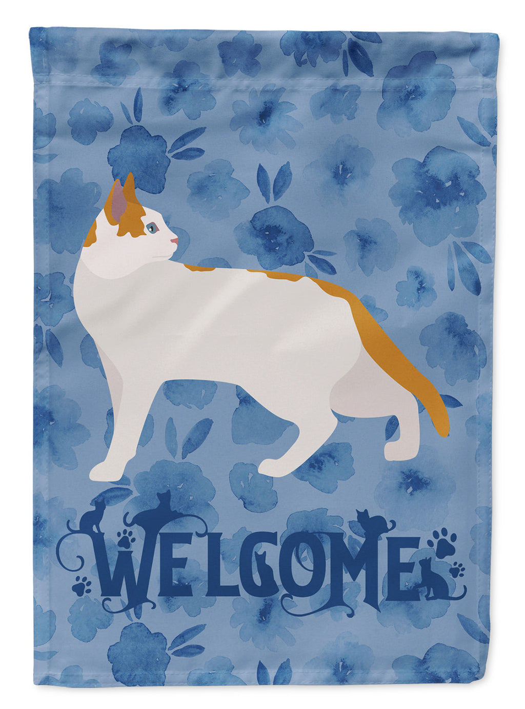 Arabian Mau Cat Welcome House Flag 28x40 Porch Sleeve Pole Decorative Outside Yard Banner Artwork Wall Hanging, Polyester