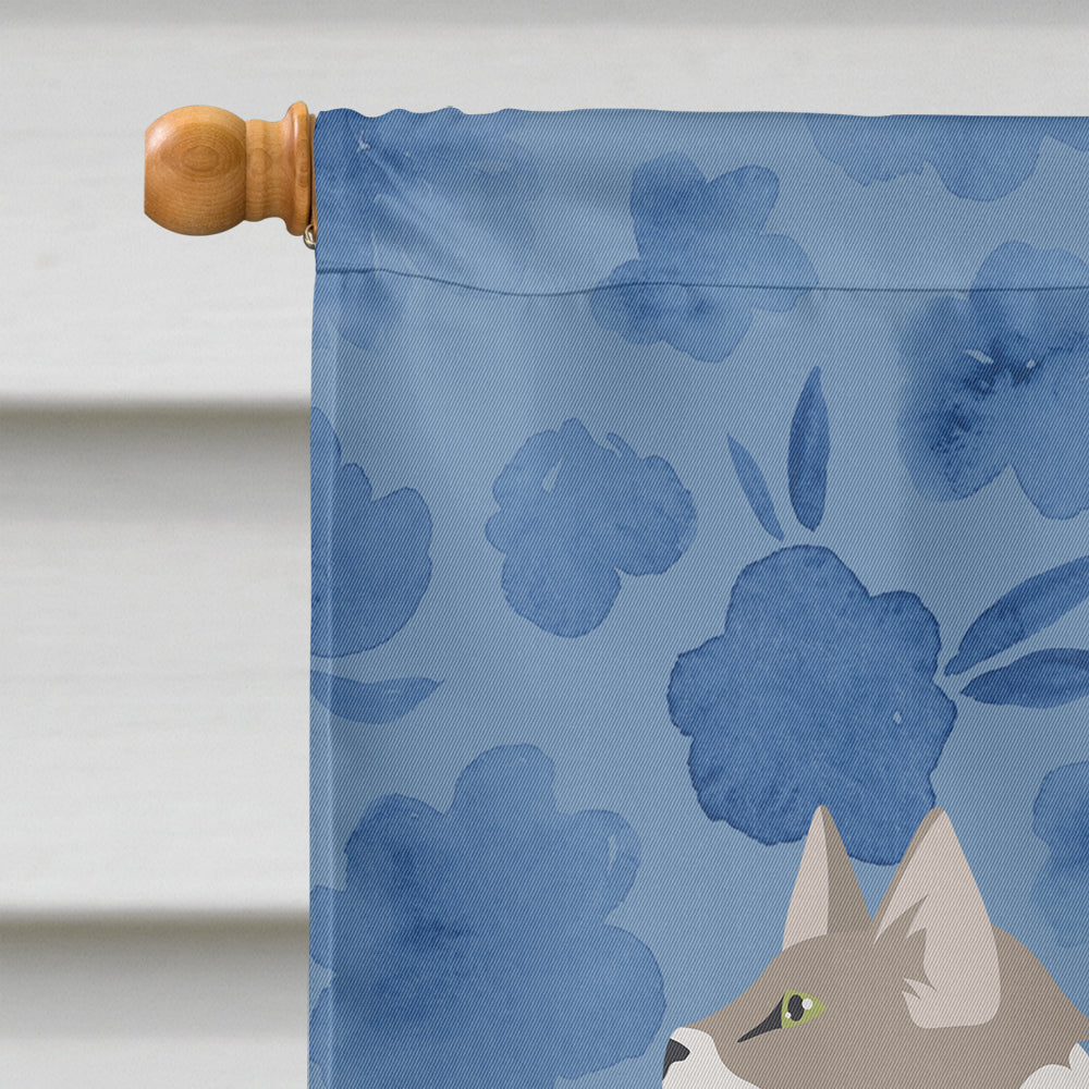 Asian Semi Longhaired Cat Welcome House Flag 28x40 Porch Sleeve Pole Decorative Outside Yard Banner Artwork Wall Hanging, Polyester