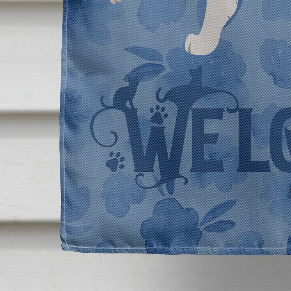 Asian Semi Longhaired Cat Welcome House Flag 28x40 Porch Sleeve Pole Decorative Outside Yard Banner Artwork Wall Hanging, Polyester