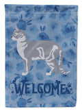 Australian Mist #2 Cat Welcome House Flag 28x40 Porch Sleeve Pole Decorative Outside Yard Banner Artwork Wall Hanging, Polyester
