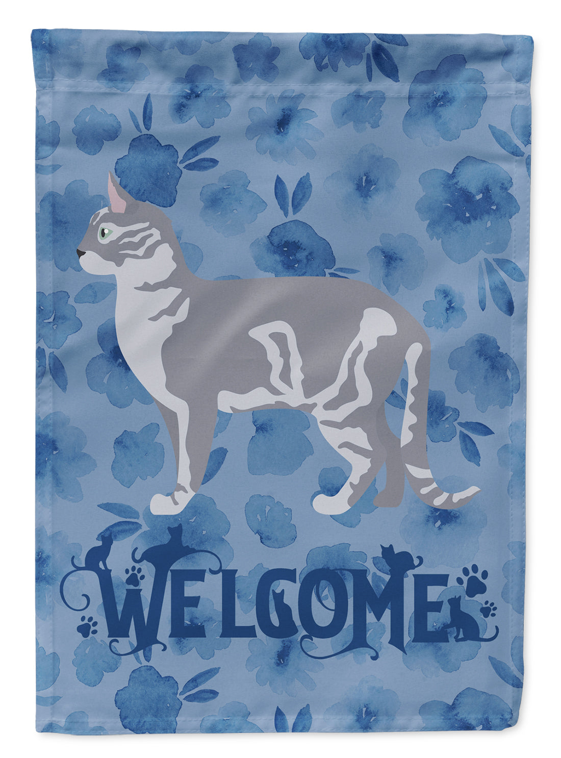 Australian Mist #2 Cat Welcome House Flag 28x40 Porch Sleeve Pole Decorative Outside Yard Banner Artwork Wall Hanging, Polyester