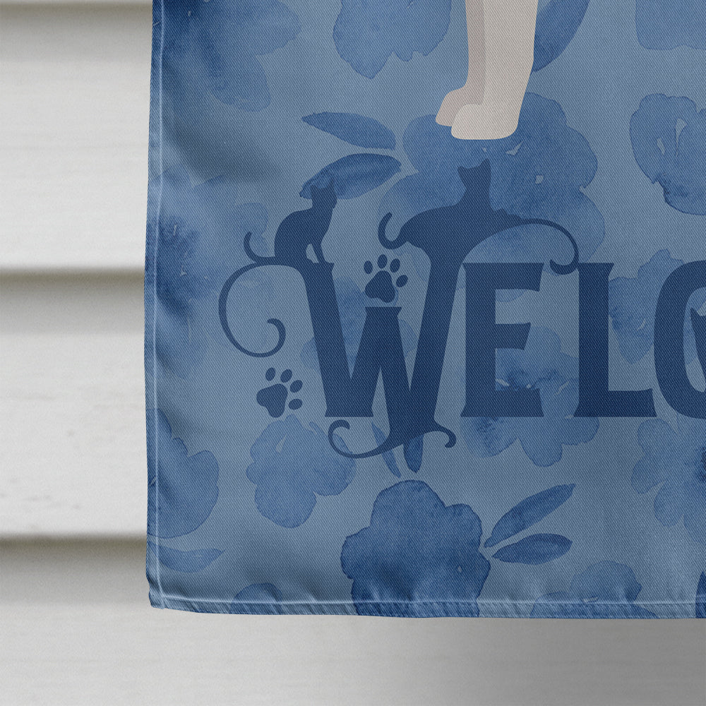 Balinese #2 Cat Welcome House Flag 28x40 Porch Sleeve Pole Decorative Outside Yard Banner Artwork Wall Hanging, Polyester