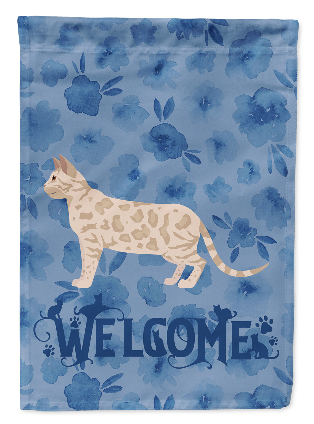 Bengal #1 Cat Welcome House Flag 28x40 Porch Sleeve Pole Decorative Outside Yard Banner Artwork Wall Hanging, Polyester