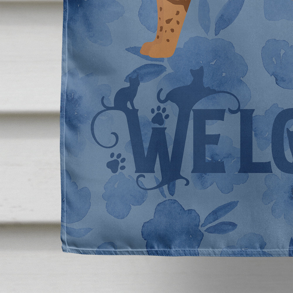 Bengal #2 Cat Welcome House Flag 28x40 Porch Sleeve Pole Decorative Outside Yard Banner Artwork Wall Hanging, Polyester