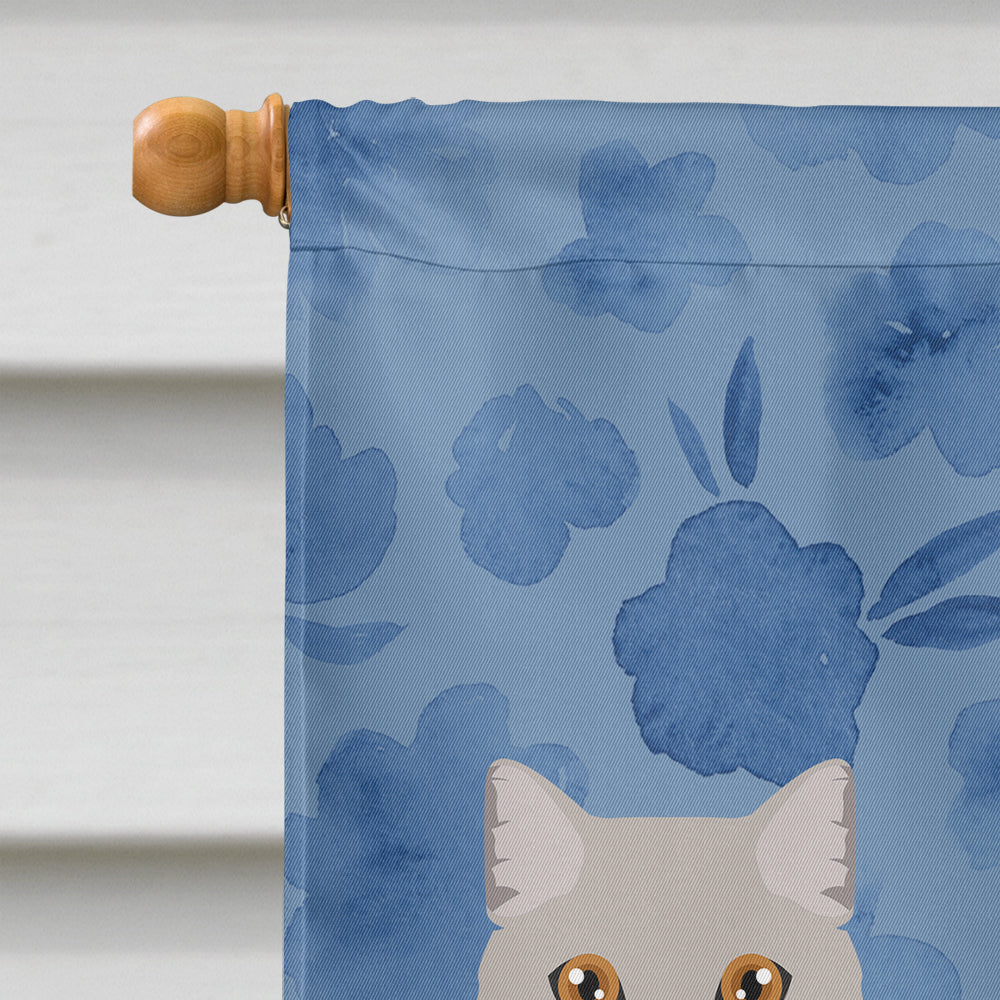 British Semi Longhair Cat Welcome House Flag 28x40 Porch Sleeve Pole Decorative Outside Yard Banner Artwork Wall Hanging, Polyester