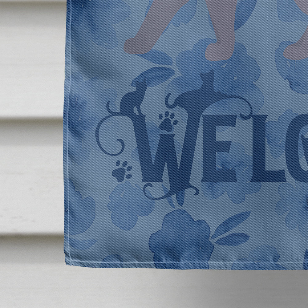 British Shorthair #1 Cat Welcome House Flag 28x40 Porch Sleeve Pole Decorative Outside Yard Banner Artwork Wall Hanging, Polyester
