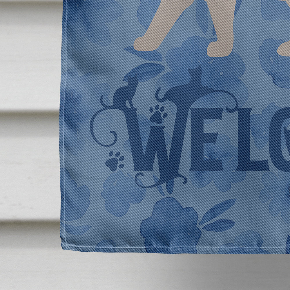 British Shorthair #2 Cat Welcome House Flag 28x40 Porch Sleeve Pole Decorative Outside Yard Banner Artwork Wall Hanging, Polyester