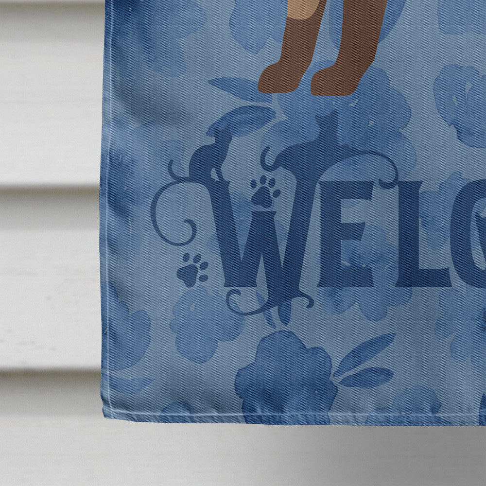 Burmese Cat Welcome House Flag 28x40 Porch Sleeve Pole Decorative Outside Yard Banner Artwork Wall Hanging, Polyester