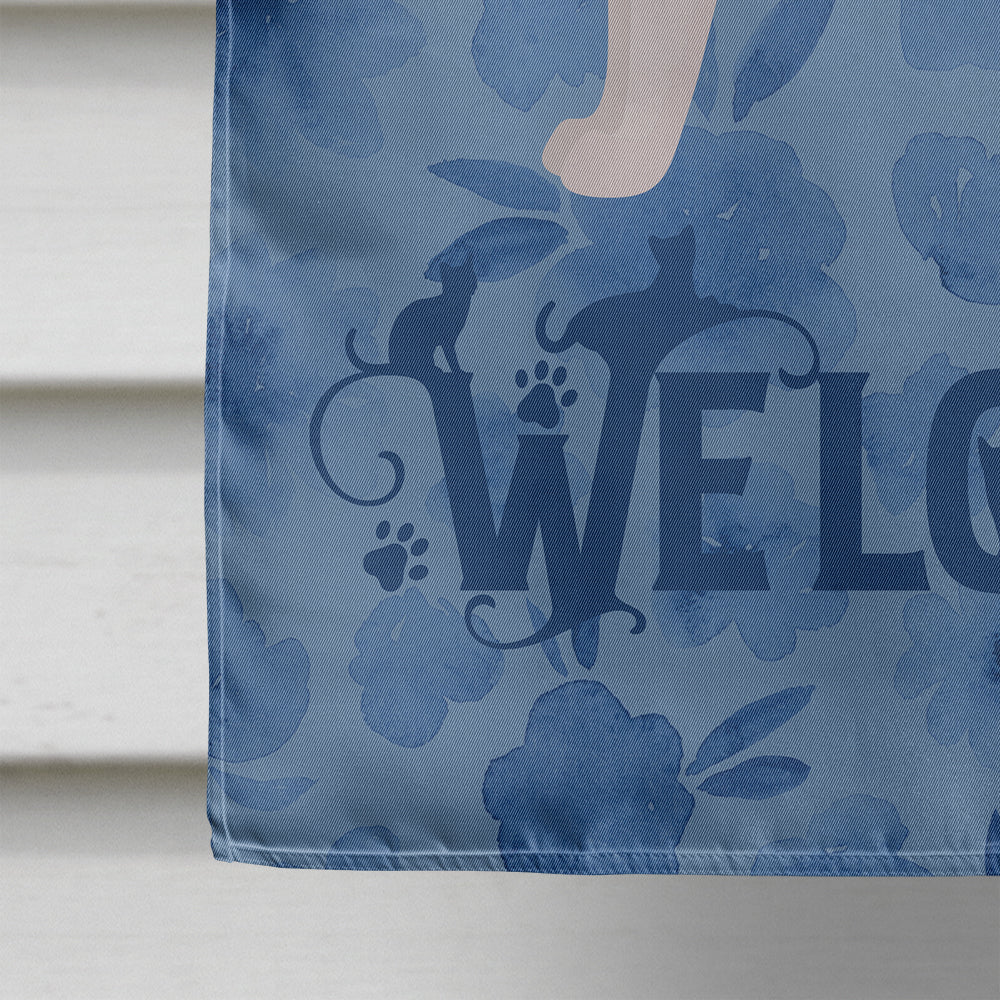 Burmilla Cat Welcome House Flag 28x40 Porch Sleeve Pole Decorative Outside Yard Banner Artwork Wall Hanging, Polyester