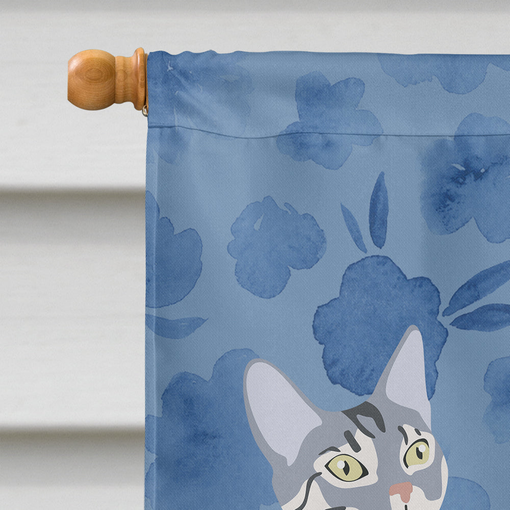 California Spangled #1 Cat Welcome House Flag 28x40 Porch Sleeve Pole Decorative Outside Yard Banner Artwork Wall Hanging, Polyester