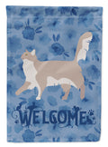 Chantilly Tiffany Cat Welcome House Flag 28x40 Porch Sleeve Pole Decorative Outside Yard Banner Artwork Wall Hanging, Polyester