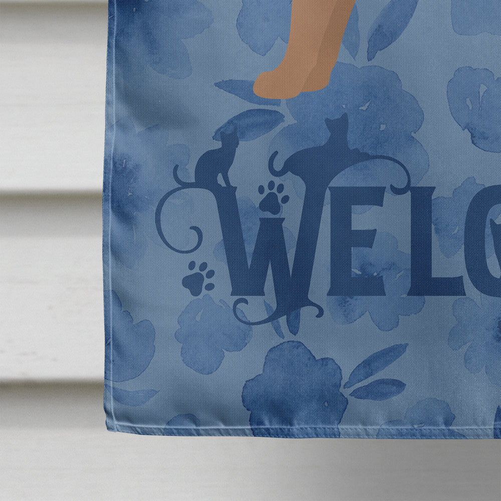 Chausie Cat Welcome House Flag 28x40 Porch Sleeve Pole Decorative Outside Yard Banner Artwork Wall Hanging, Polyester
