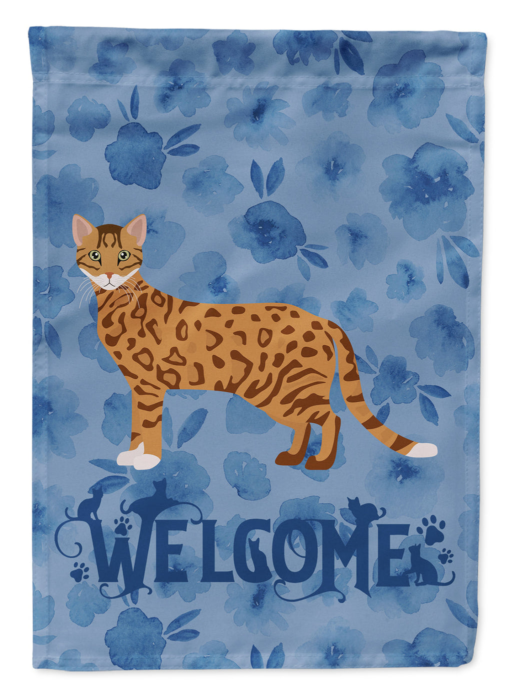 Cheetoh #1 Cat Welcome House Flag 28x40 Porch Sleeve Pole Decorative Outside Yard Banner Artwork Wall Hanging, Polyester