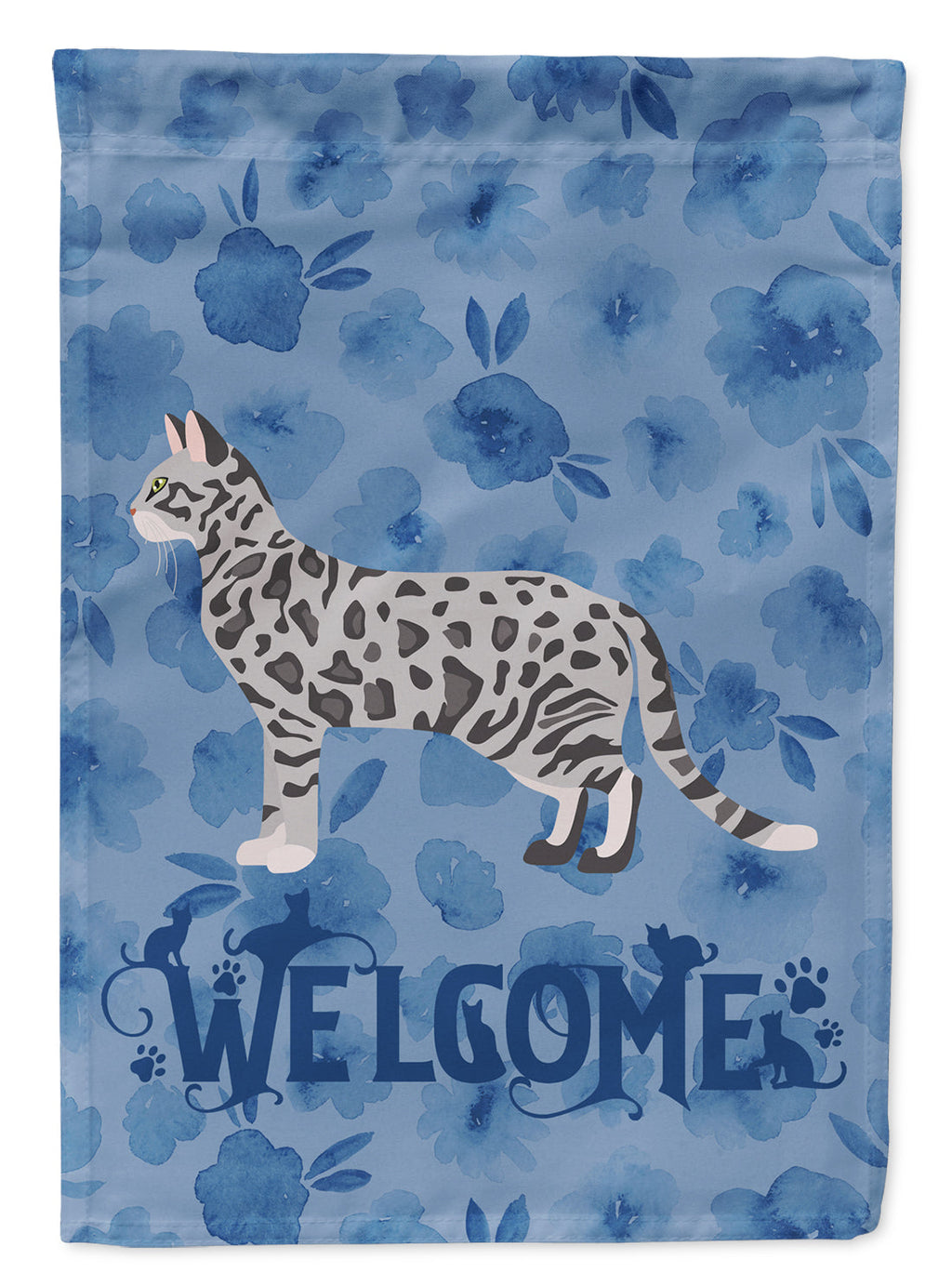 Cheetoh #2 Cat Welcome House Flag 28x40 Porch Sleeve Pole Decorative Outside Yard Banner Artwork Wall Hanging, Polyester
