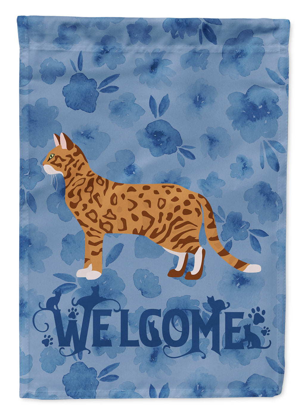 Cheetoh #3 Cat Welcome House Flag 28x40 Porch Sleeve Pole Decorative Outside Yard Banner Artwork Wall Hanging, Polyester