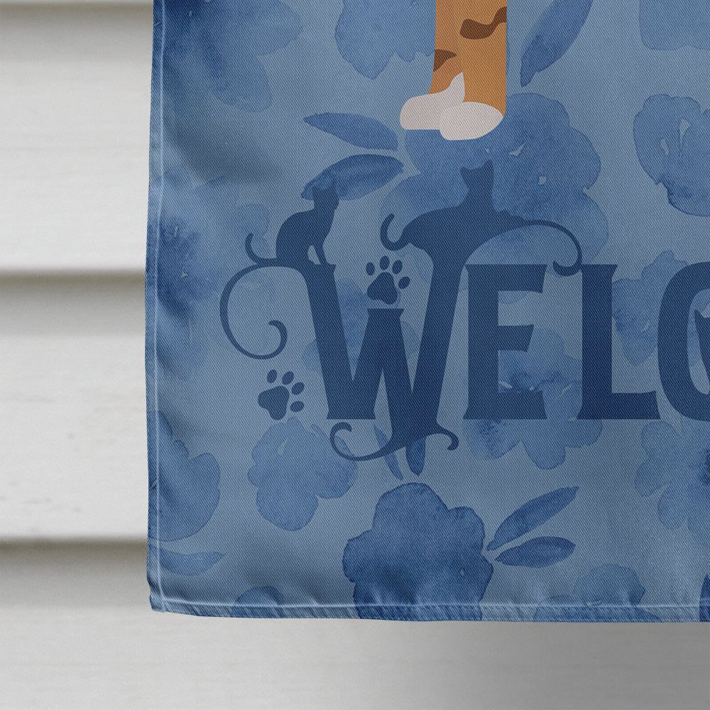 Cheetoh #3 Cat Welcome House Flag 28x40 Porch Sleeve Pole Decorative Outside Yard Banner Artwork Wall Hanging, Polyester