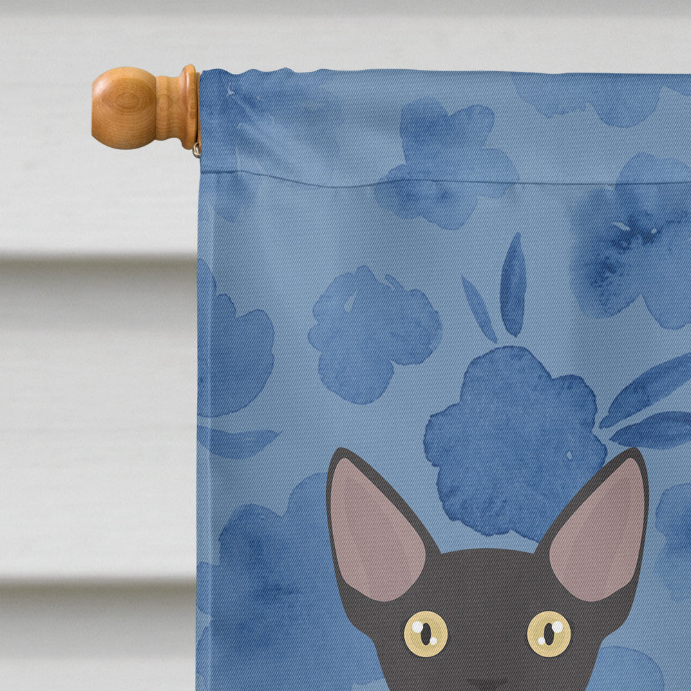 Devon Rex Cat Welcome House Flag 28x40 Porch Sleeve Pole Decorative Outside Yard Banner Artwork Wall Hanging, Polyester