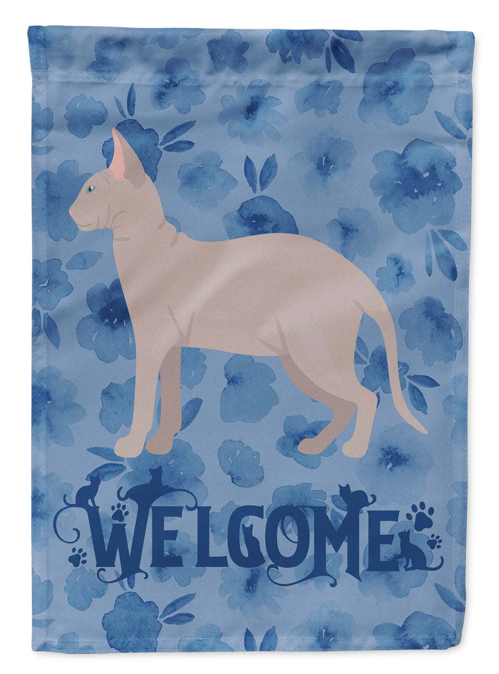 Don Sphynx Cat Welcome House Flag 28x40 Porch Sleeve Pole Decorative Outside Yard Banner Artwork Wall Hanging, Polyester