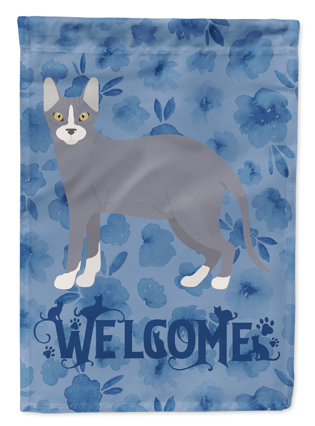Don Sphynx #2 Cat Welcome House Flag 28x40 Porch Sleeve Pole Decorative Outside Yard Banner Artwork Wall Hanging, Polyester