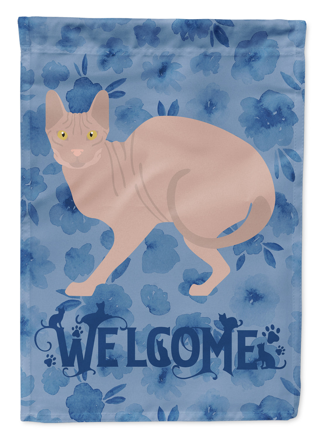 Don Sphynx #3 Cat Welcome House Flag 28x40 Porch Sleeve Pole Decorative Outside Yard Banner Artwork Wall Hanging, Polyester