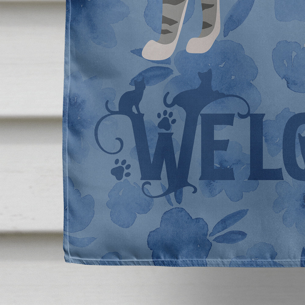 Dragon Li #1 Cat Welcome House Flag 28x40 Porch Sleeve Pole Decorative Outside Yard Banner Artwork Wall Hanging, Polyester
