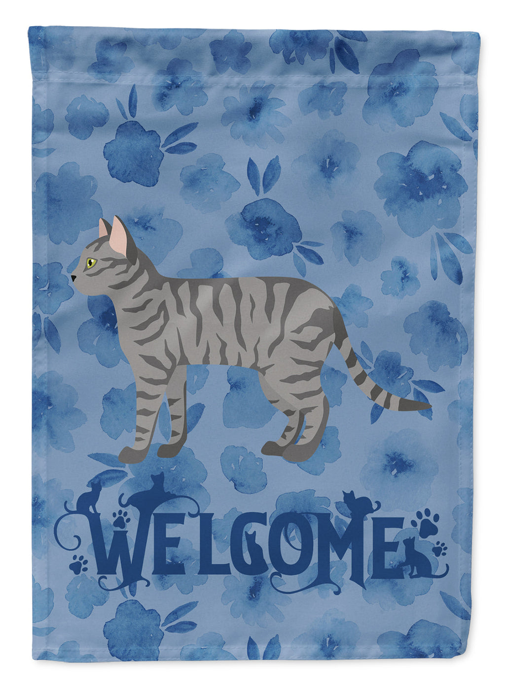 Dragon Li #3 Cat Welcome House Flag 28x40 Porch Sleeve Pole Decorative Outside Yard Banner Artwork Wall Hanging, Polyester